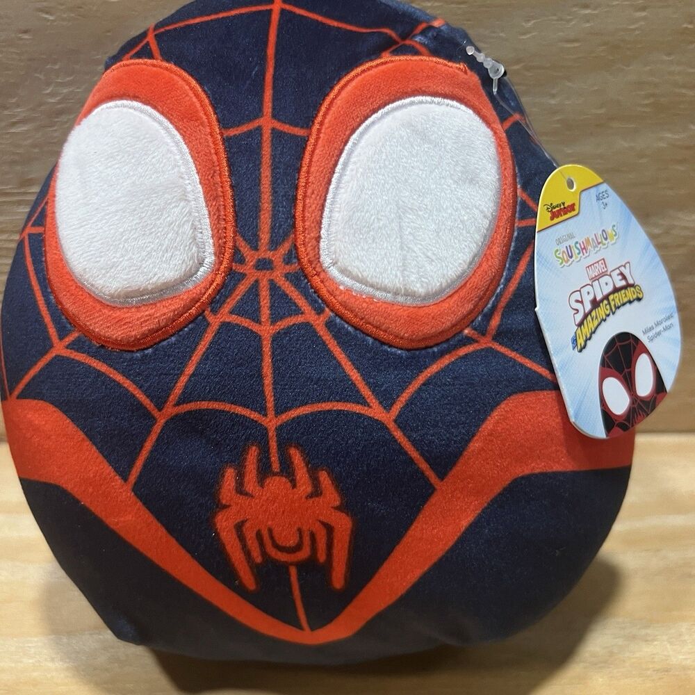 NWT Squishmallow Miles Morales Spider-Man 8" Plush Marvel Spidey Amazing Friends